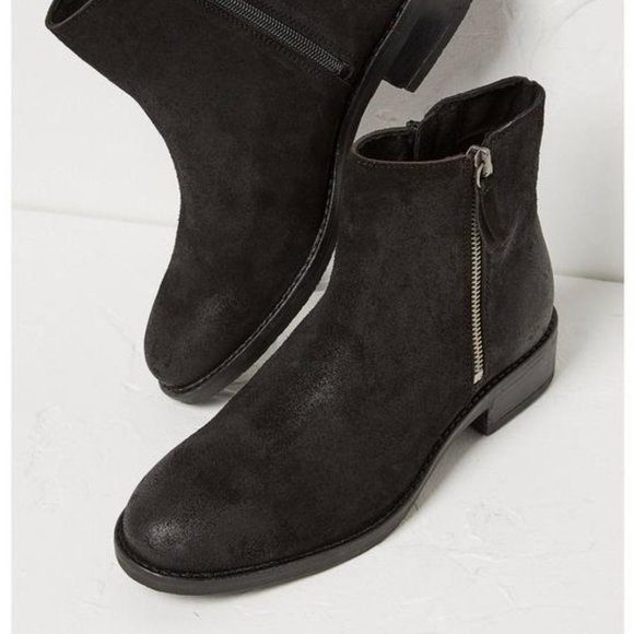 NIB FatFace Chelsea Black Leather Ankle Boots 38 7 - Picture 2 of 3